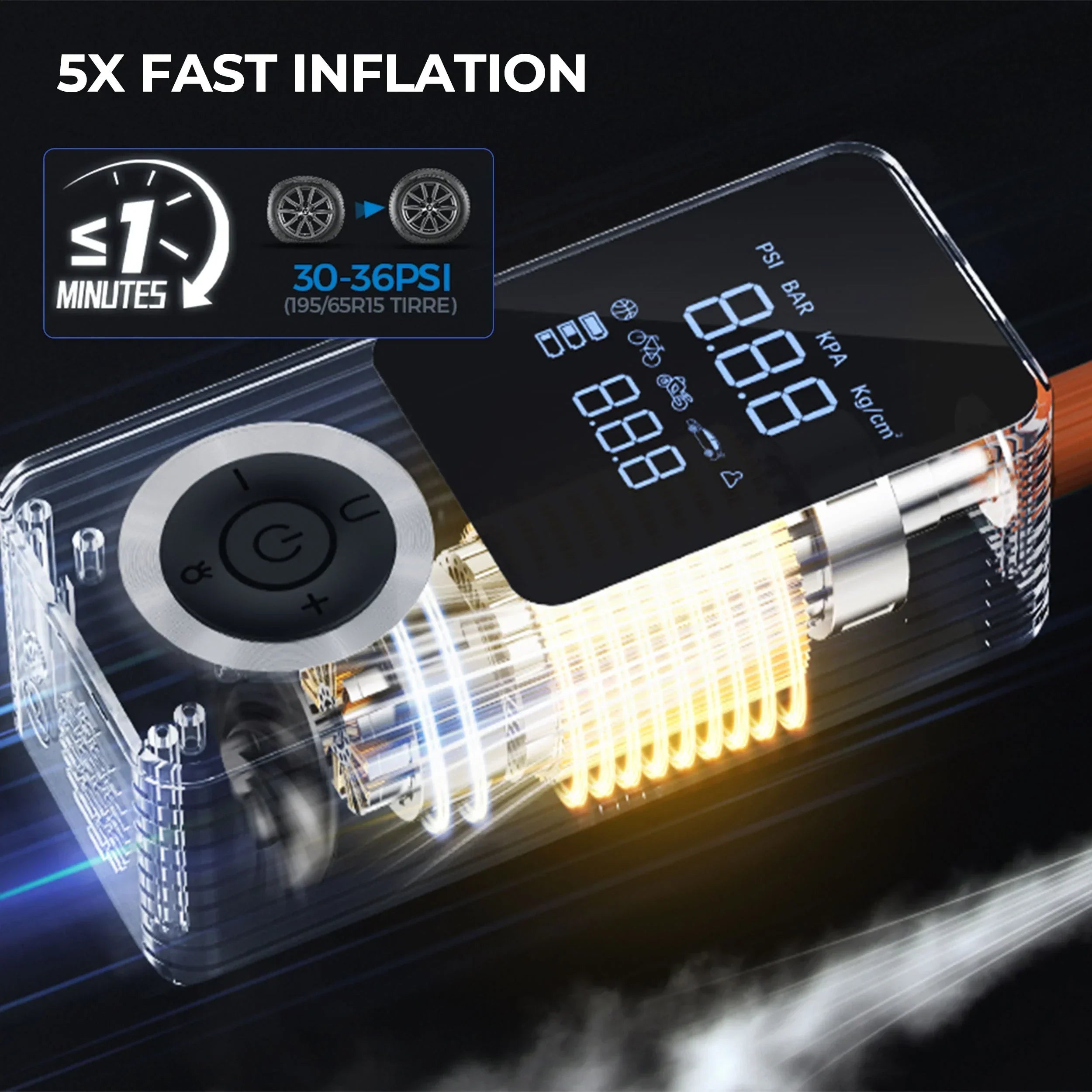 Tire Inflator Portable Digital Pump With Auto Shutoff - Tophatter Daily Deals