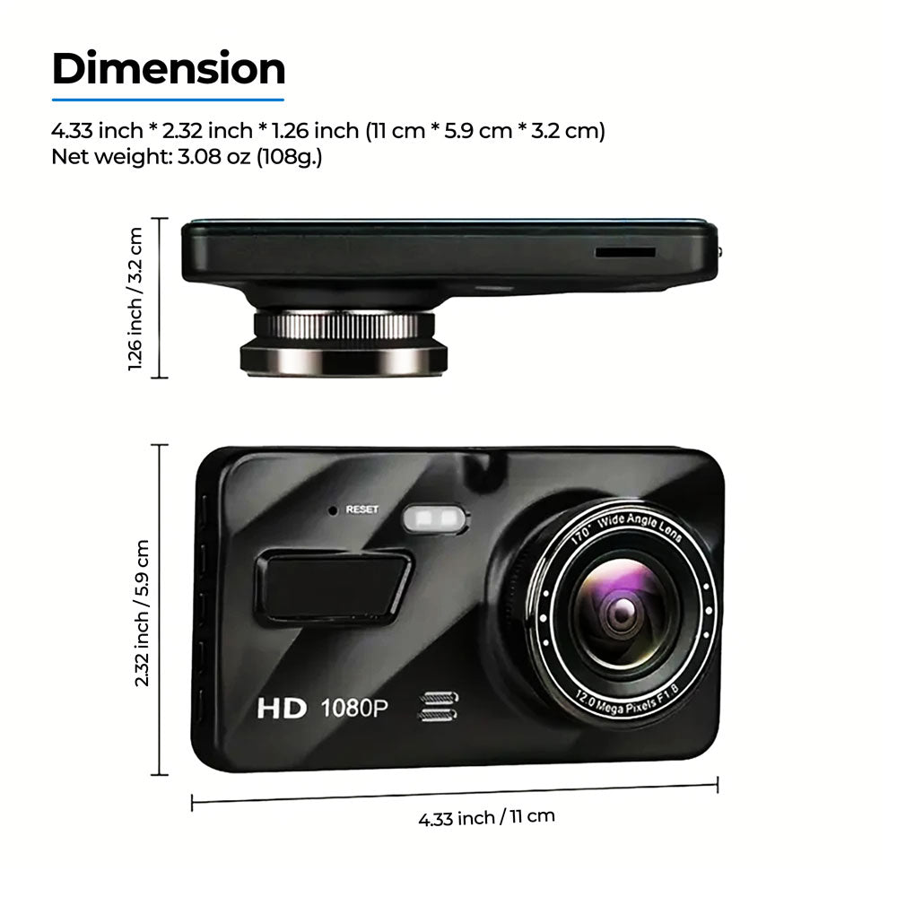 UHD Dual Dash Cam With Night Vision And Parking Monitor - Tophatter Daily Deals