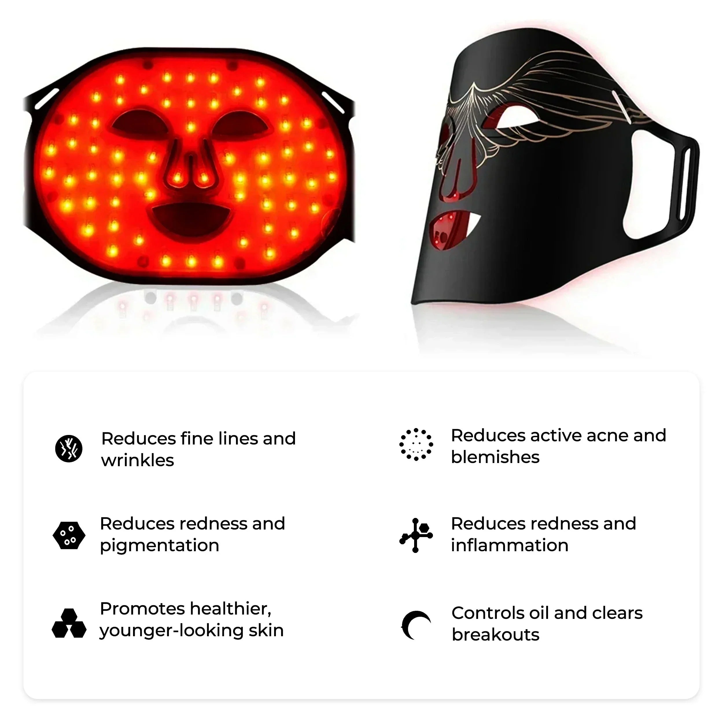 Red Light Therapy Mask Portable Anti Aging Travel 2025 - Tophatter Daily Deals
