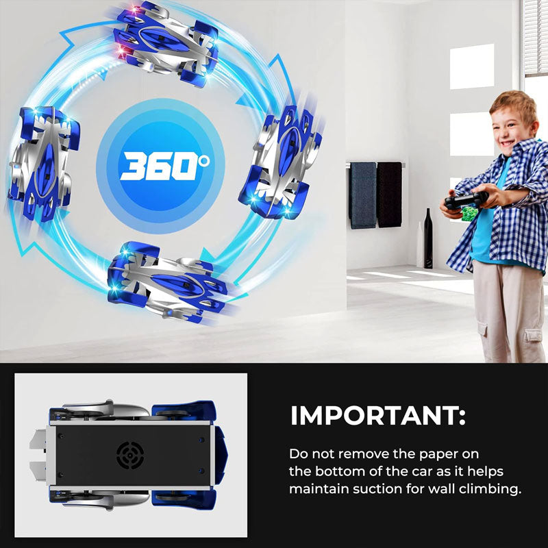 RC Wall Car Remote Control Stunt Vehicle Indoor Play - Tophatter Daily Deals