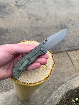 McNees Custom Knives MAC 2 3.5 - Milled Shockwave Green Ano Handle - Matte Stonewashed Blade Knives - Tophatter Daily Deals