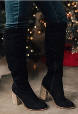 Supportive Women’s Knee Boots - Suede Slouchy, Everyday - Tophatter Daily Deals