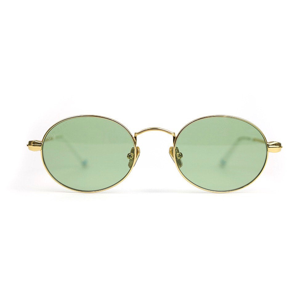 Out East Eyewear Meadow Sunglasses Gold Light Green Lens Sunglasses - Tophatter Daily Deals