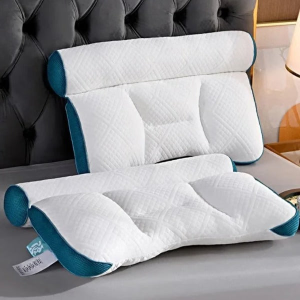 Goose Down Cervical Pillow Ergonomic Support Fall 2025 Blue - Tophatter Daily Deals