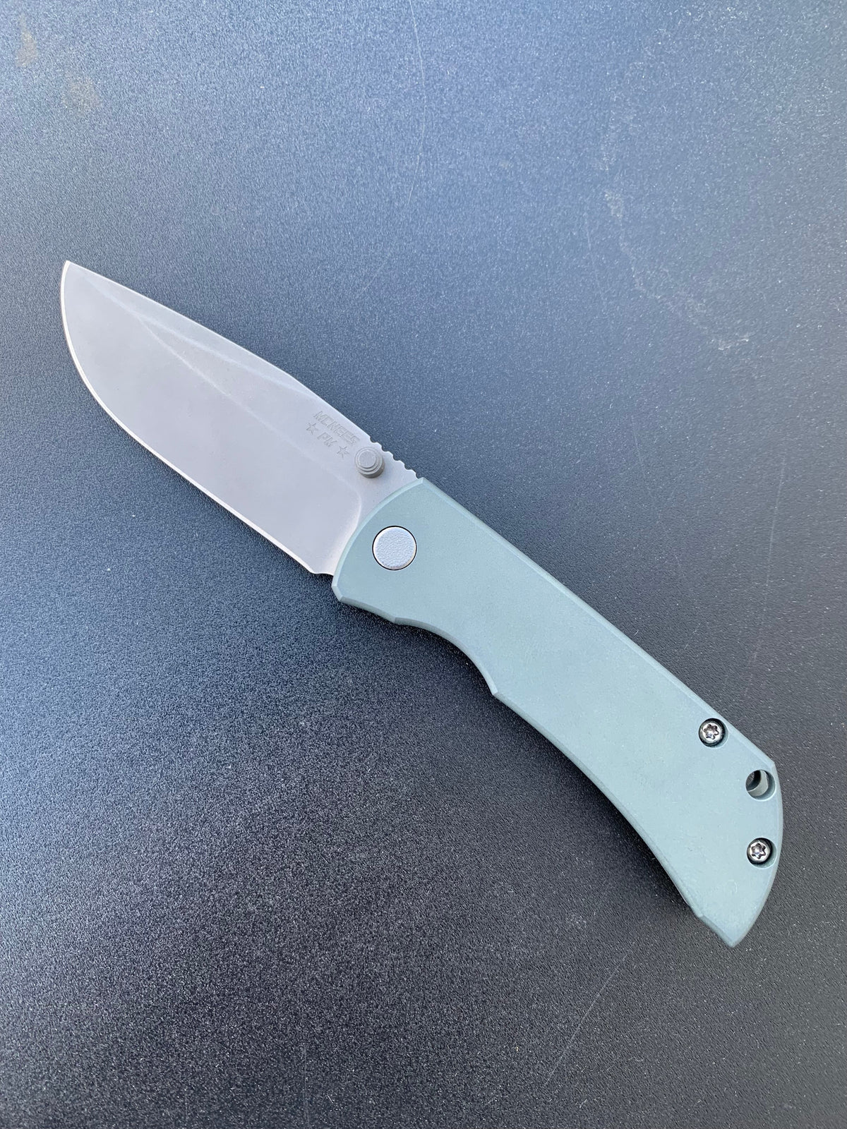 McNees Custom Knives MAC 2 - Matte Stonewashed Blade - Green Ano Handle Knives - Tophatter Daily Deals
