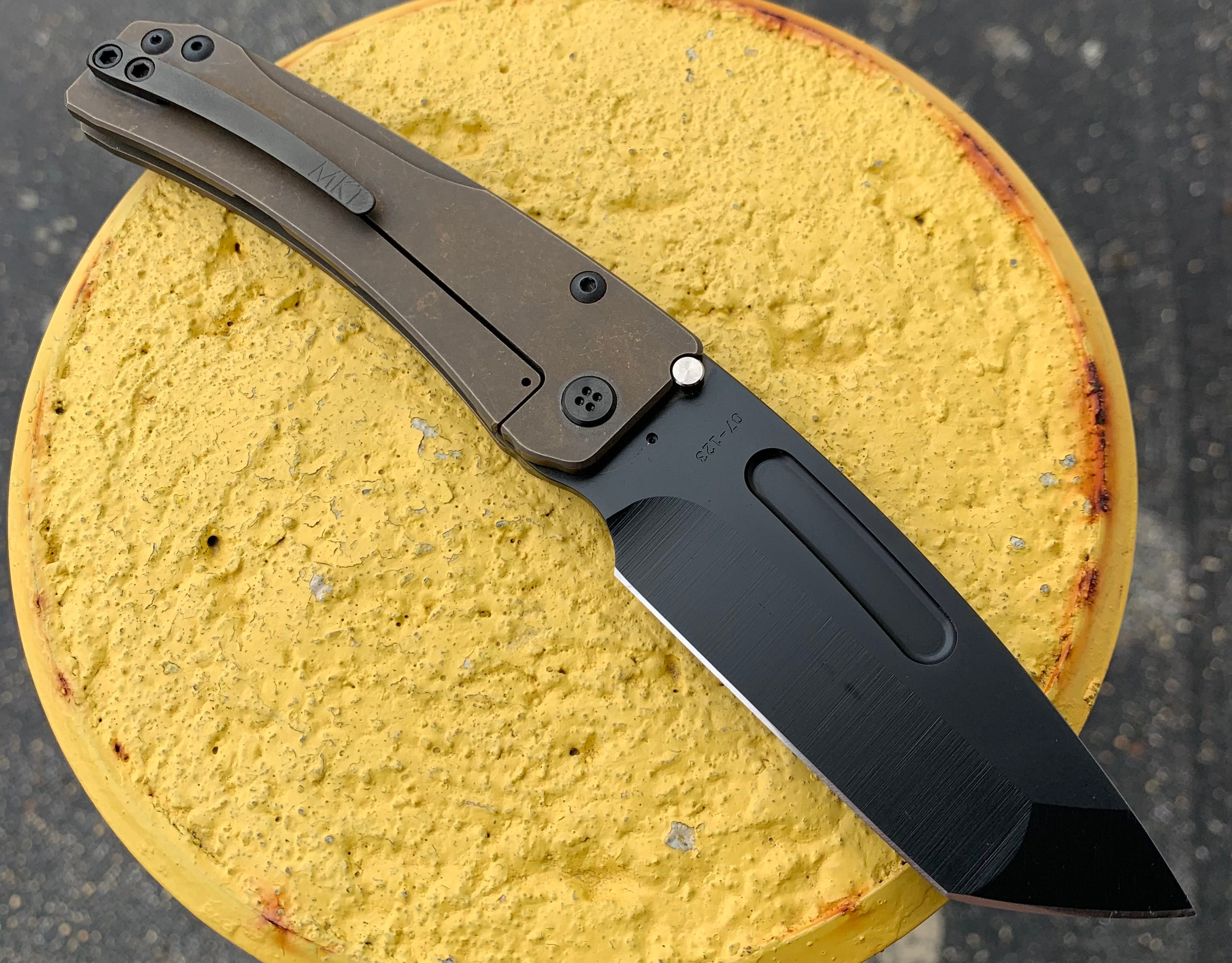 Medford - Slim Midi Marauder - S35VN - PVD Tanto Blade - Bronze Ano - PVD Clip and Hardware Knives - Tophatter Daily Deals