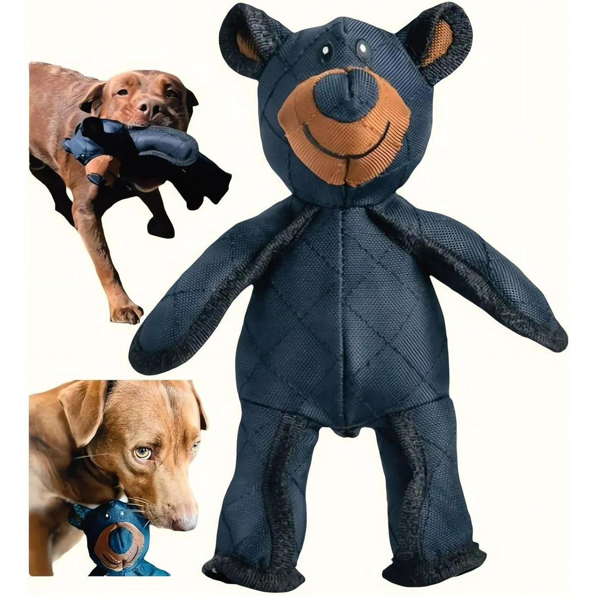 Indestructible Bear Dog Toy With Squeaker Heavy Duty Blue - Tophatter Daily Deals