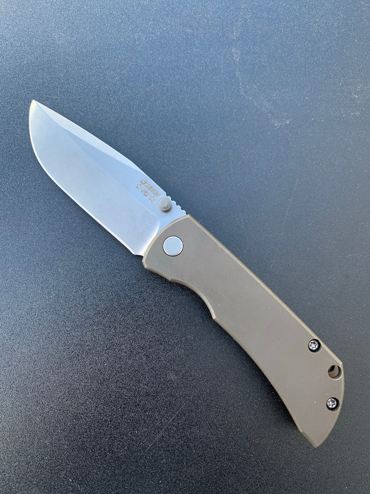 McNees Custom Knives MAC 2 - Satin Stonewashed Blade - Bronze Ano Handle Knives - Tophatter Daily Deals