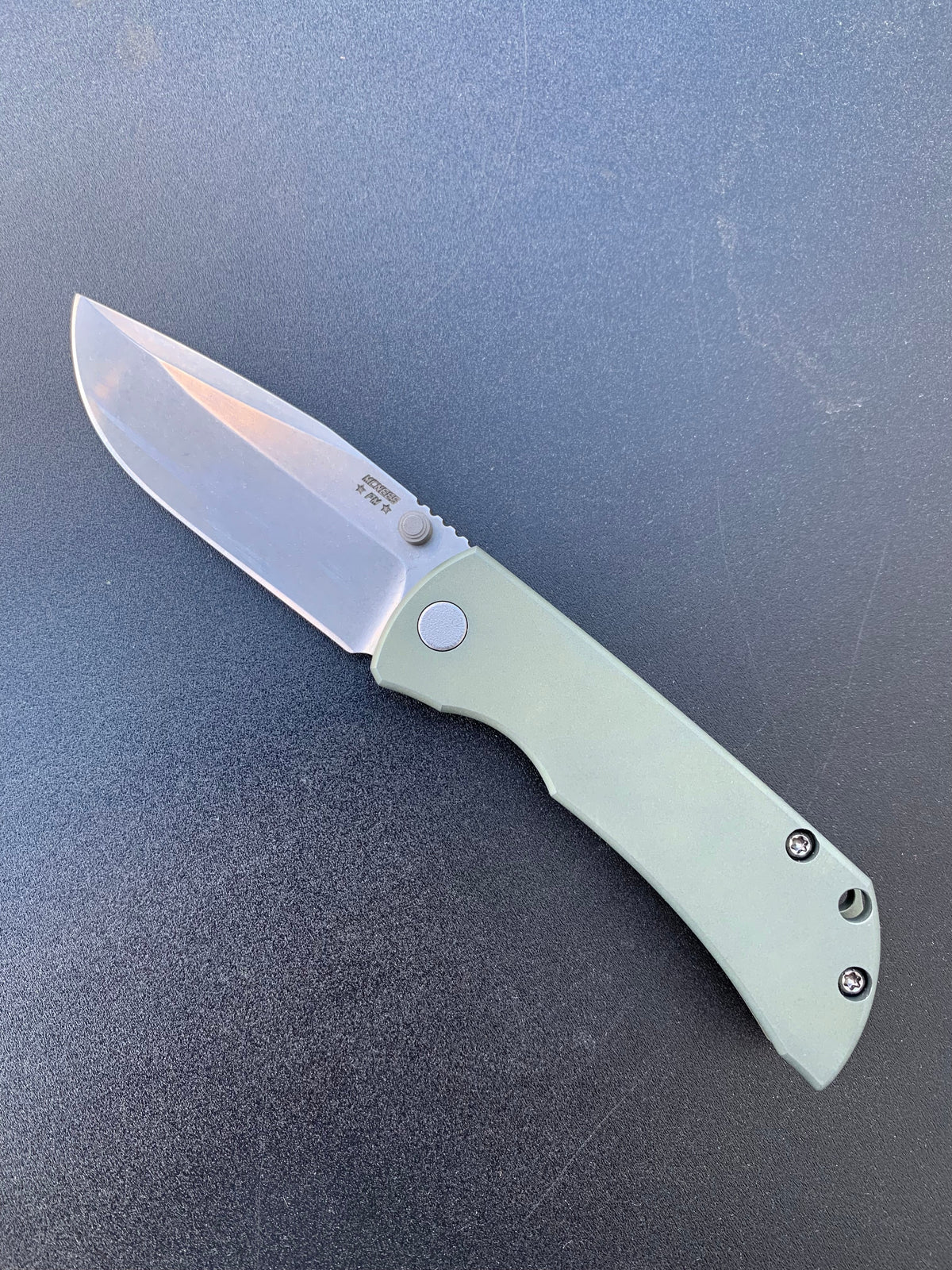 McNees Custom Knives MAC 2 - Satin Stonewashed Blade - Green Ano Handle Knives - Tophatter Daily Deals