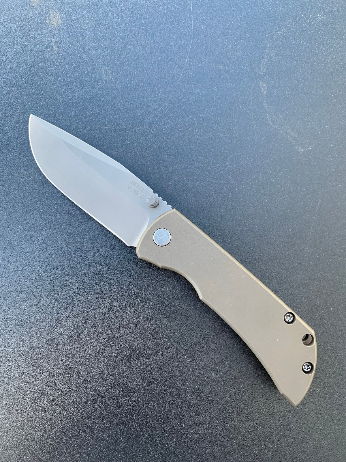 McNees Custom Knives MAC 2 - Matte Stonewashed Blade - Bronze Ano Handle Knives - Tophatter Daily Deals