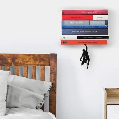 Superhero Bookend Figurines Metal Bookshelf Decor Desktop Ornament Office Desktop Accessories Bookshelf Home Decoration Superman 2 - Tophatter Daily Deals