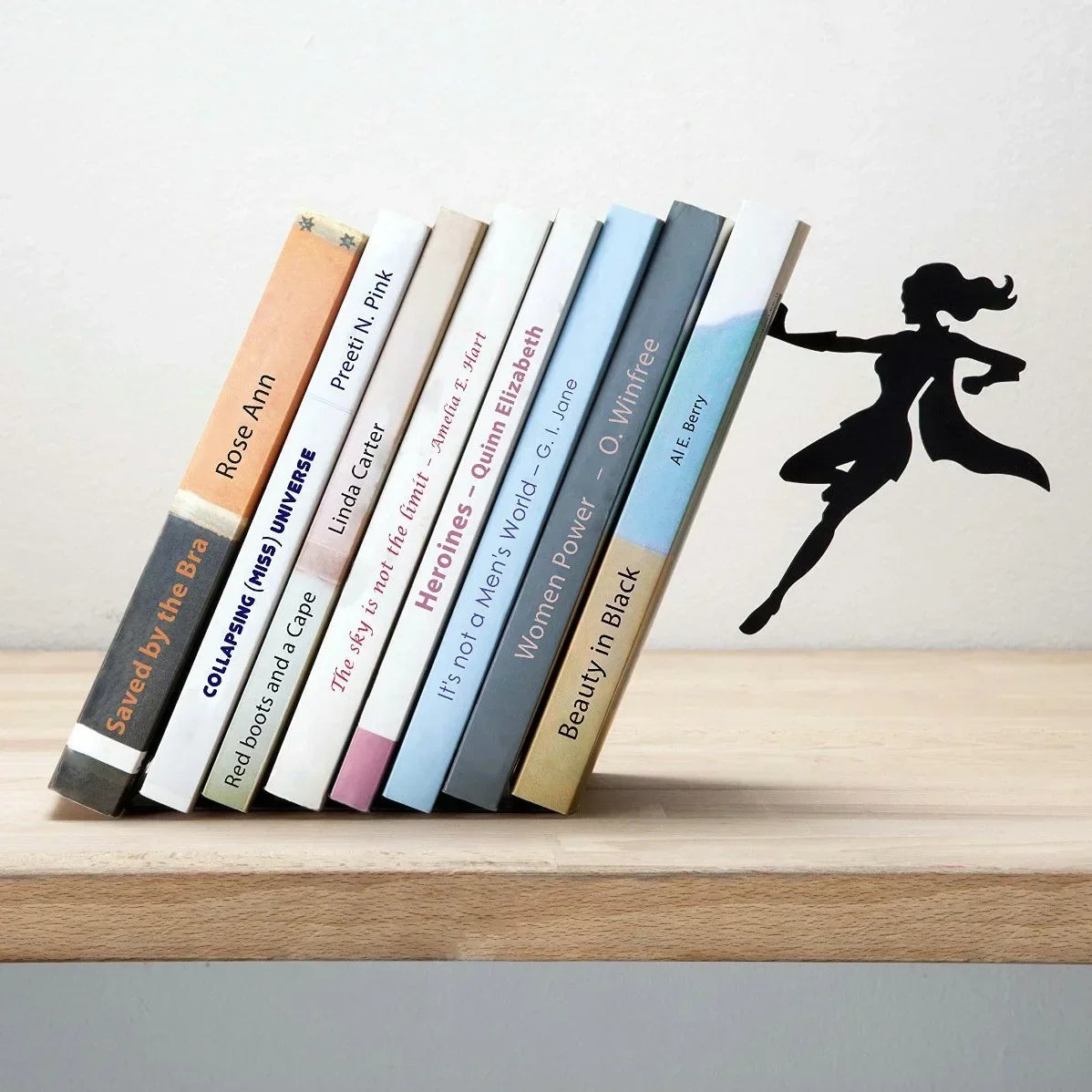 Superhero Bookend Figurines Metal Bookshelf Decor Desktop Ornament Office Desktop Accessories Bookshelf Home Decoration Superwoman - Tophatter Daily Deals