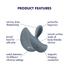 Satisfyer Booty Absolute Beginners 2 Vibrating Anal Plug For Beginners Silicone Unisex > Anal Range > Butt Plugs - Tophatter Daily Deals