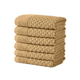Cotton Diamond Waffle Weave Bath Towel Set - Grayson Collection Hand Towel (Pack of 6) Sand Bath - Tophatter Daily Deals