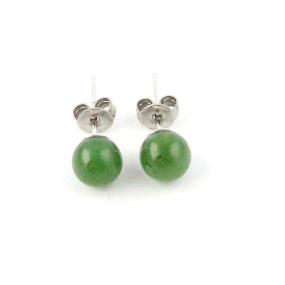 Canadian Jade Round Stud Earrings Earrings - Tophatter Daily Deals