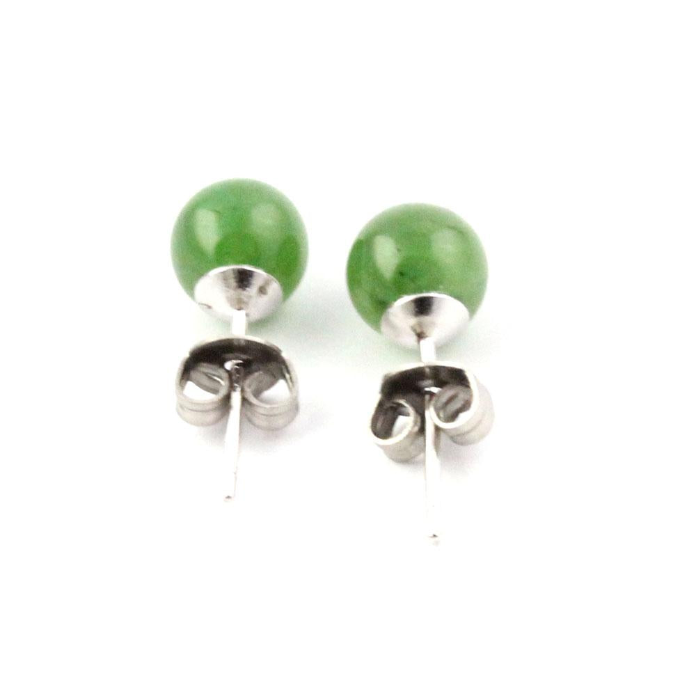 Canadian Jade Round Stud Earrings Earrings - Tophatter Daily Deals