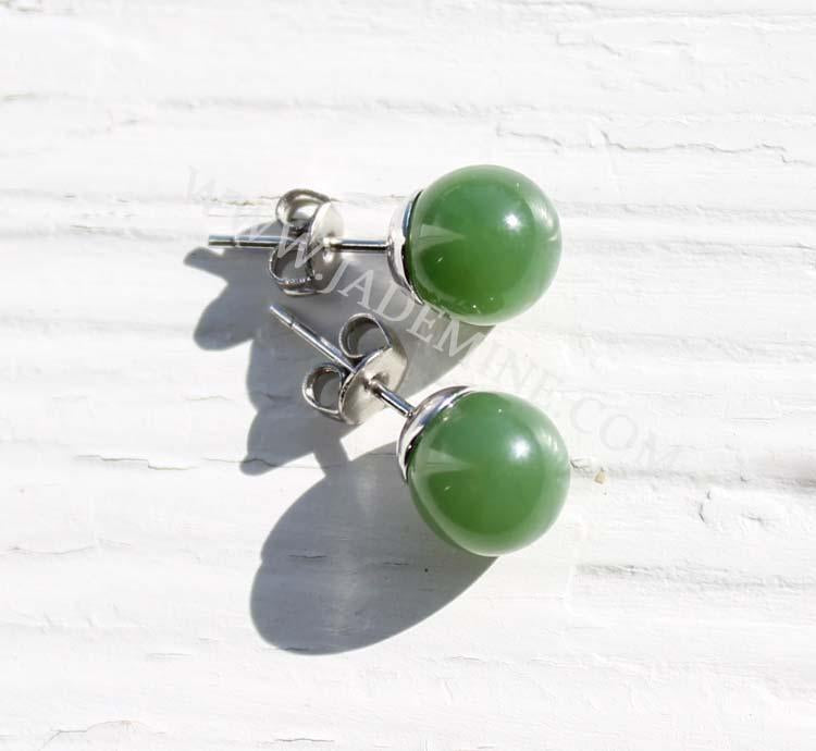 Canadian Jade Round Stud Earrings Earrings - Tophatter Daily Deals