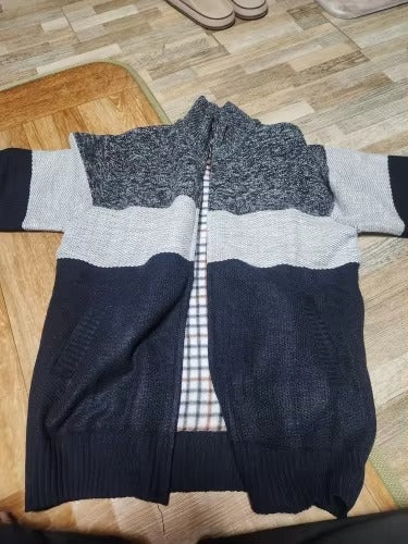 Mens Fleece Zipper Cardigan Winter Jacket Sweater - Tophatter Daily Deals