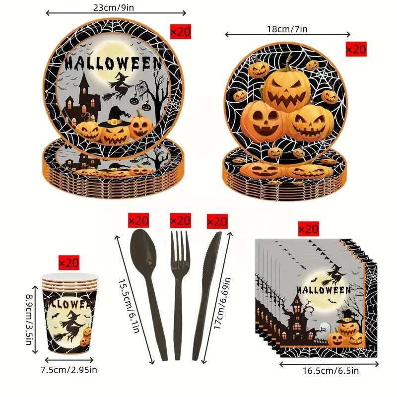 Halloween Party Dinnerware Set (140pcs) - Tophatter Daily Deals