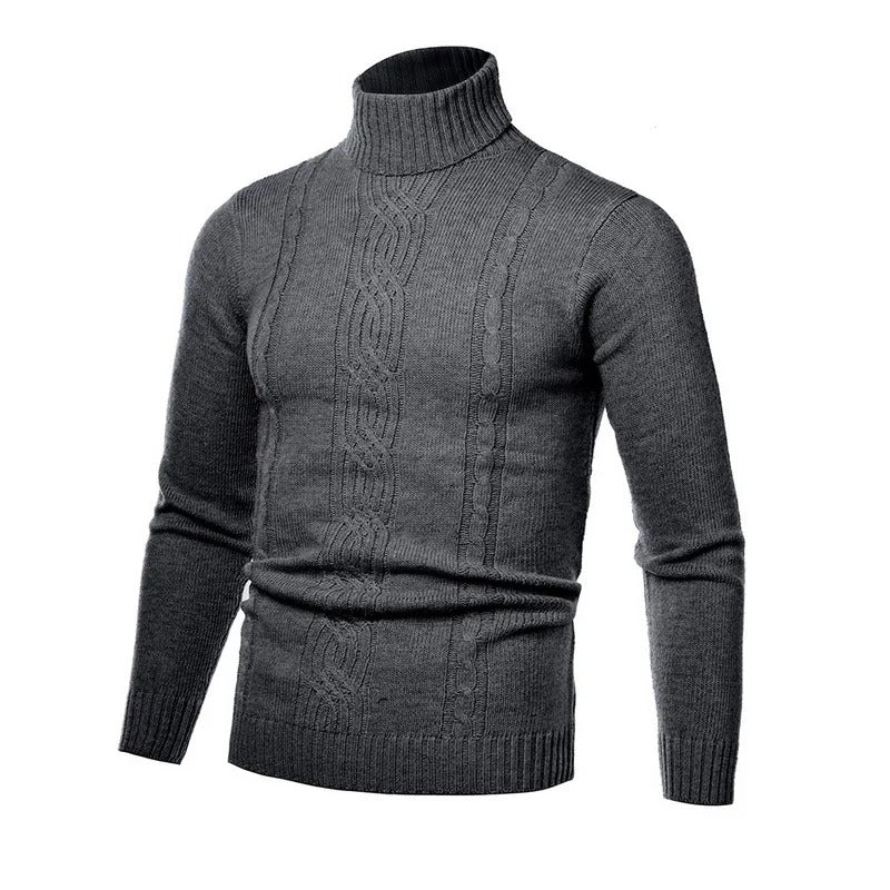 Men's Turtleneck Warm Pullover Knitted Sweater (Dark Grey) Apparel & Accessories > Clothing > Clothing Tops > Sweaters - Tophatter Daily Deals