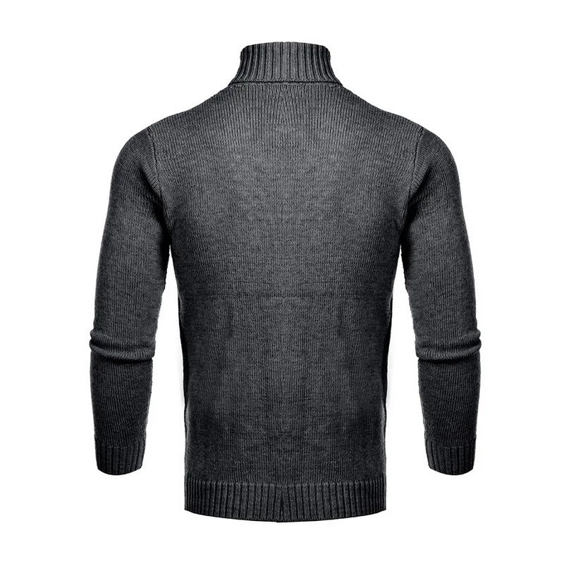 Men's Turtleneck Warm Pullover Knitted Sweater (Dark Grey) Apparel & Accessories > Clothing > Clothing Tops > Sweaters - Tophatter Daily Deals