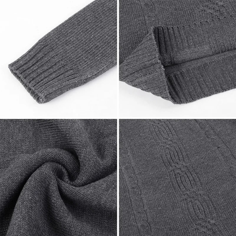Men's Turtleneck Warm Pullover Knitted Sweater (Dark Grey) Apparel & Accessories > Clothing > Clothing Tops > Sweaters - Tophatter Daily Deals