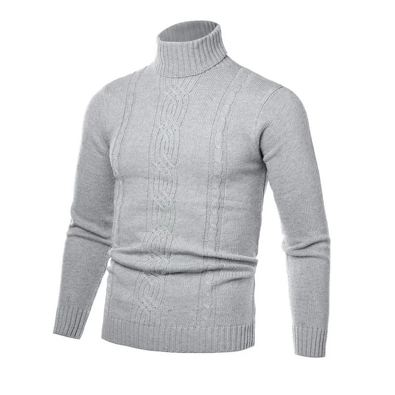 Men's Turtleneck Warm Pullover Knitted Sweater (Light Grey) Apparel & Accessories > Clothing > Clothing Tops > Sweaters - Tophatter Daily Deals