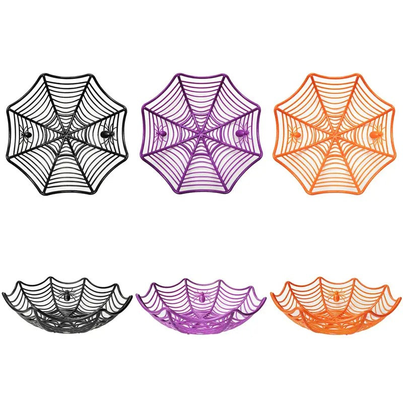 Halloween Candy Baskets Spider Web Plastic Bowls (3pcs) Halloween - Tophatter Daily Deals
