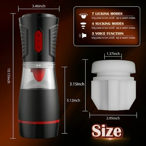 Elita - Life-Like Oral Fun 7 Tongue Licking 4 Sucking Stroker Masturbation Cup - Tophatter Daily Deals