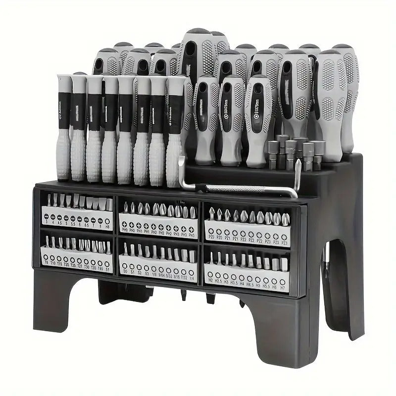 100-Piece Magnetic Screwdriver Set with Rack Tools > Other Tools > Drill & Screwdriver Accessories - Tophatter Daily Deals