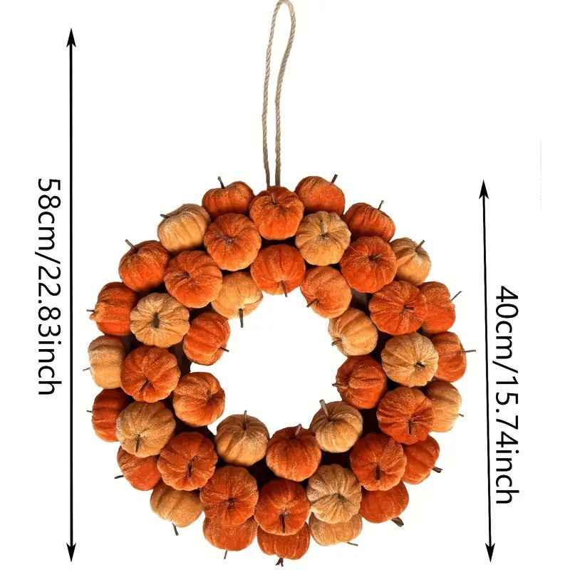 Halloween Harvest Pumpkin Wreath Halloween - Tophatter Daily Deals