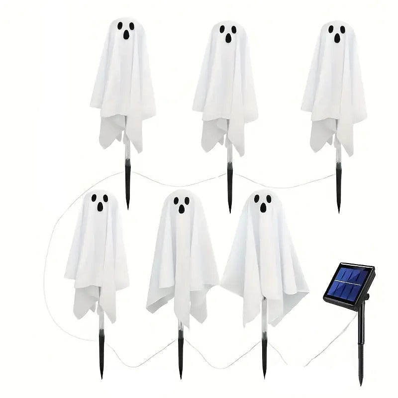 Solar Garden Lights 6-Pack Halloween Ghosts Halloween - Tophatter Daily Deals