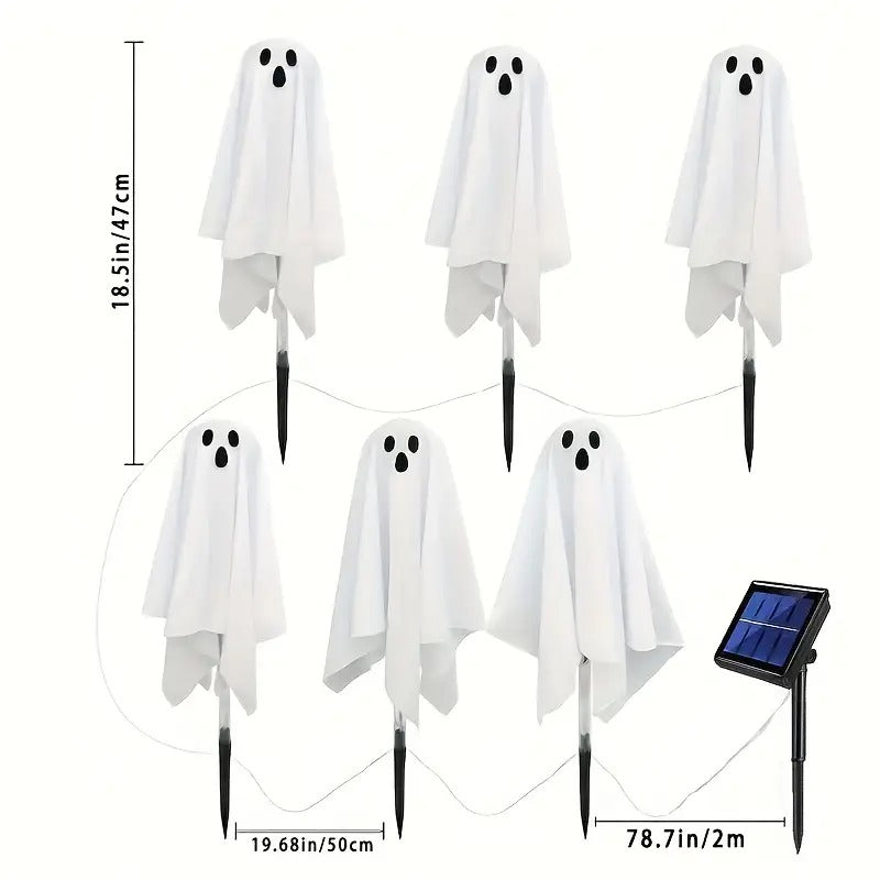 Solar Garden Lights 6-Pack Halloween Ghosts Halloween - Tophatter Daily Deals
