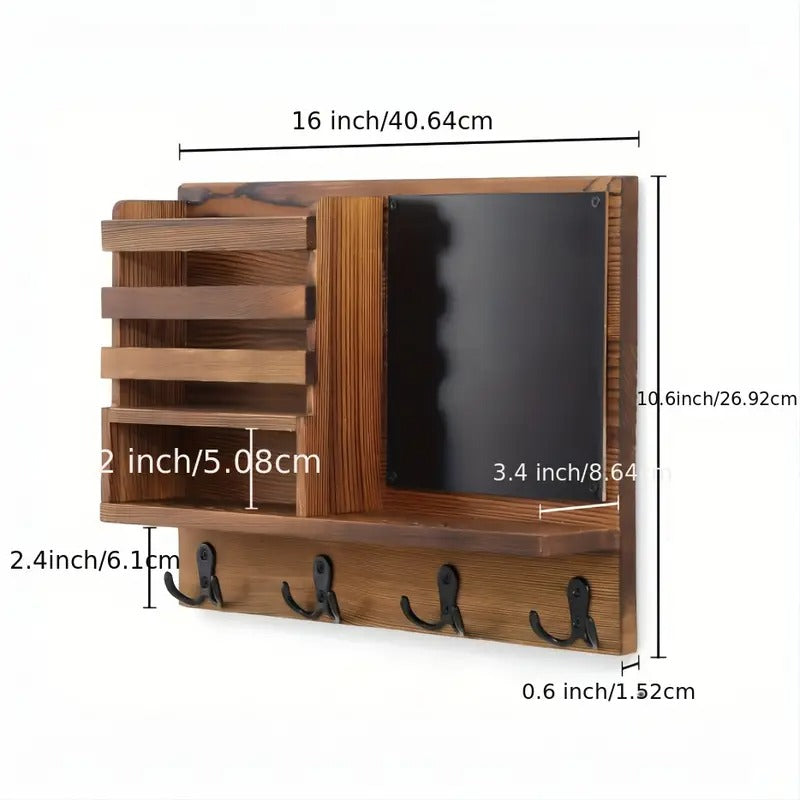 Wooden Key Holder Wall Mount Storage & Organisation - Tophatter Daily Deals