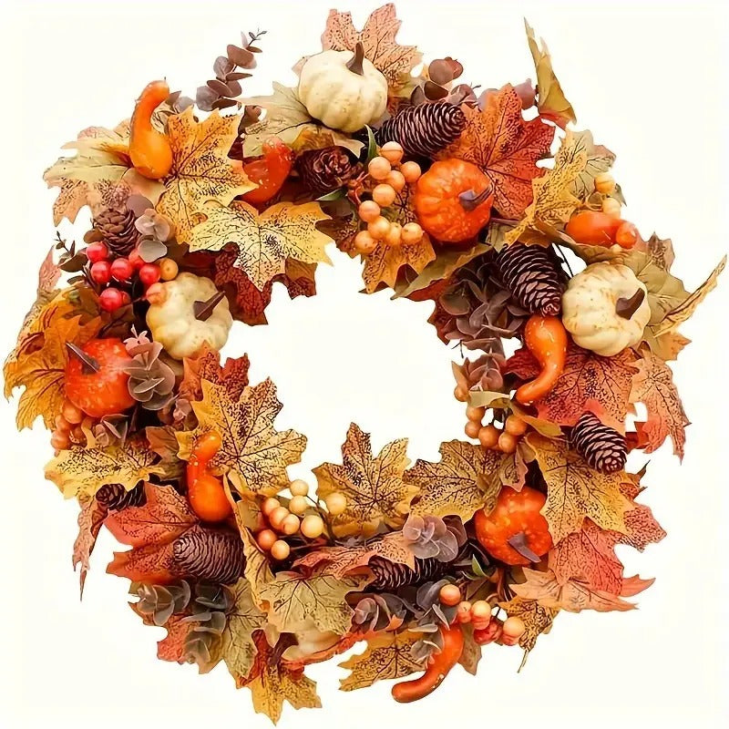 Halloween Harvest Wreath Decor Occasions > Christmas > Christmas Wreaths & Garlands - Tophatter Daily Deals