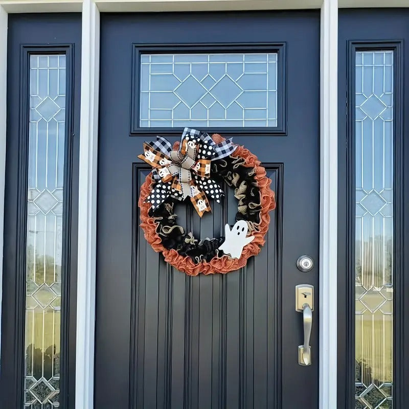 Halloween Spooky Wreath Door Mount Decoration Halloween - Tophatter Daily Deals