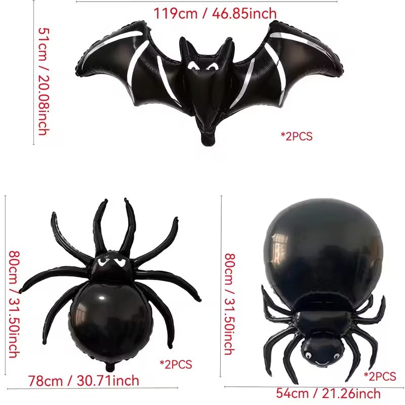 Halloween Spider Bat Balloon Set (6pcs) Halloween - Tophatter Daily Deals