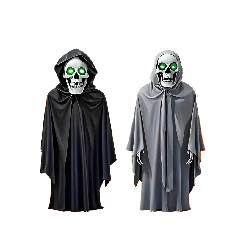 Halloween Skeleton Figurines with Glowing Eyes (2pcs) Halloween - Tophatter Daily Deals