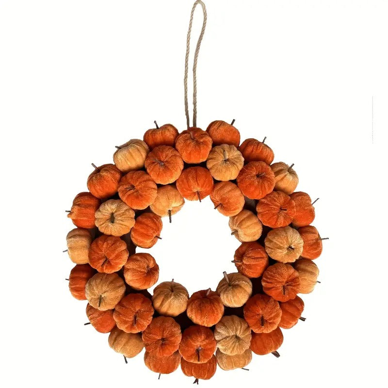 Halloween Harvest Pumpkin Wreath Halloween - Tophatter Daily Deals