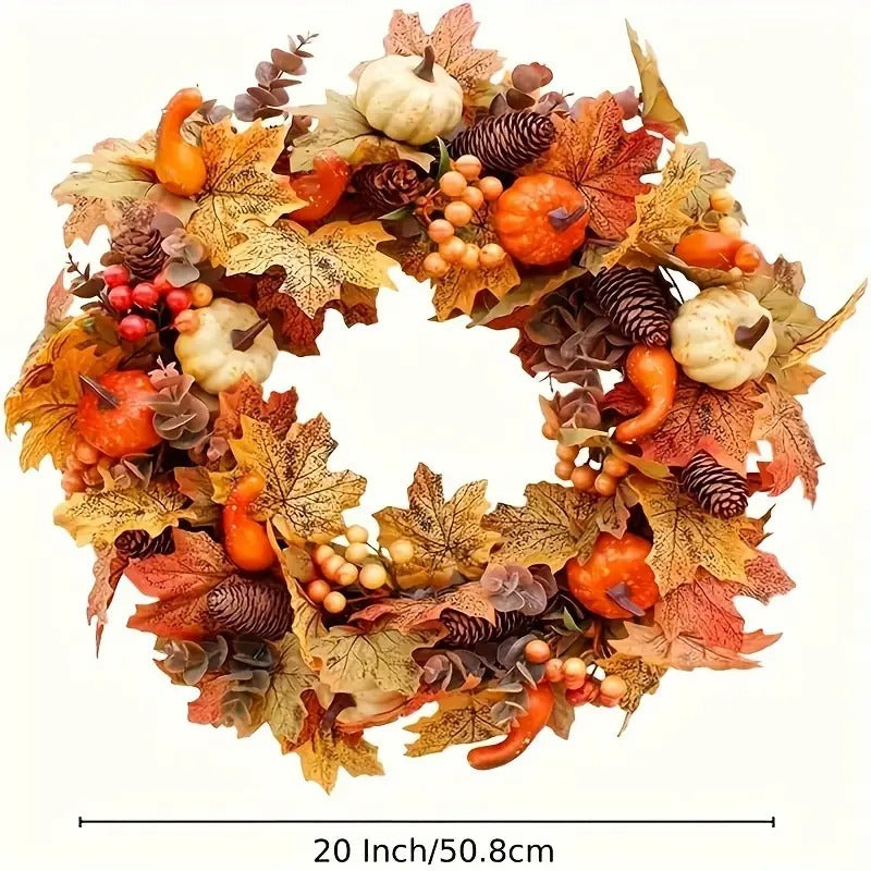 Halloween Harvest Wreath Decor Occasions > Christmas > Christmas Wreaths & Garlands - Tophatter Daily Deals