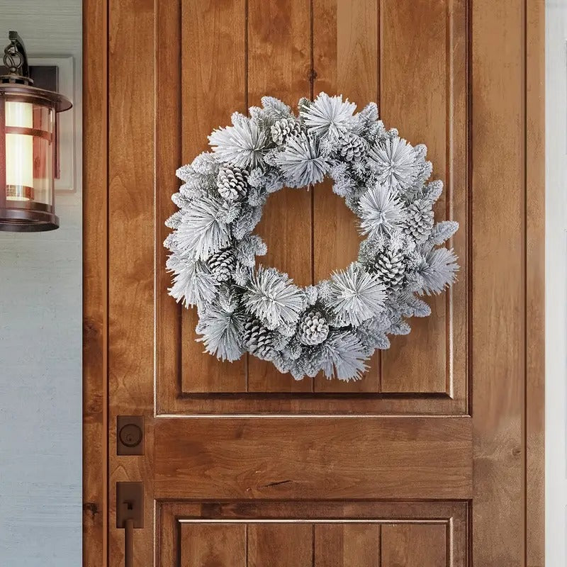Classic Halloween Autumn Frosted Pine Wreath Halloween - Tophatter Daily Deals