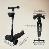 Kids Three-Wheel Foldable Scooter Riding Scooters - Tophatter Daily Deals
