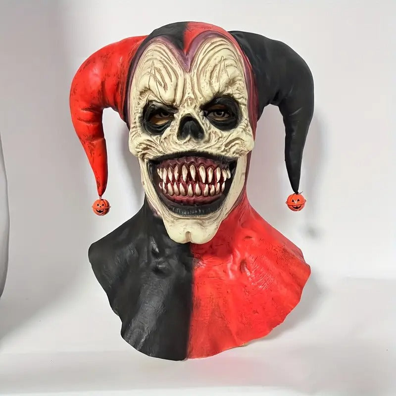 Joker Mask Halloween Two-Horned Clown Latex Halloween - Tophatter Daily Deals