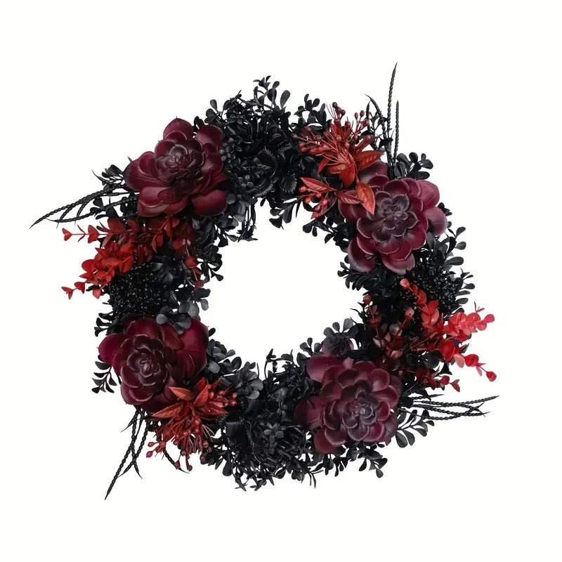 Halloween Black Red Wreath Halloween - Tophatter Daily Deals