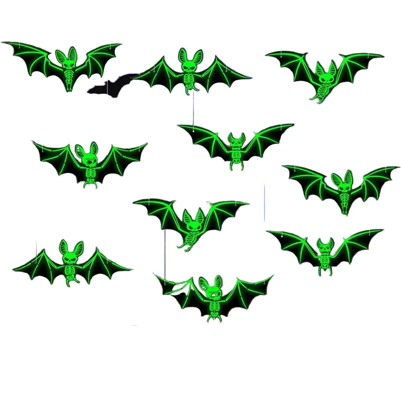 Halloween Luminous Bat Hanging Decoration Set (24pcs) - Tophatter Daily Deals