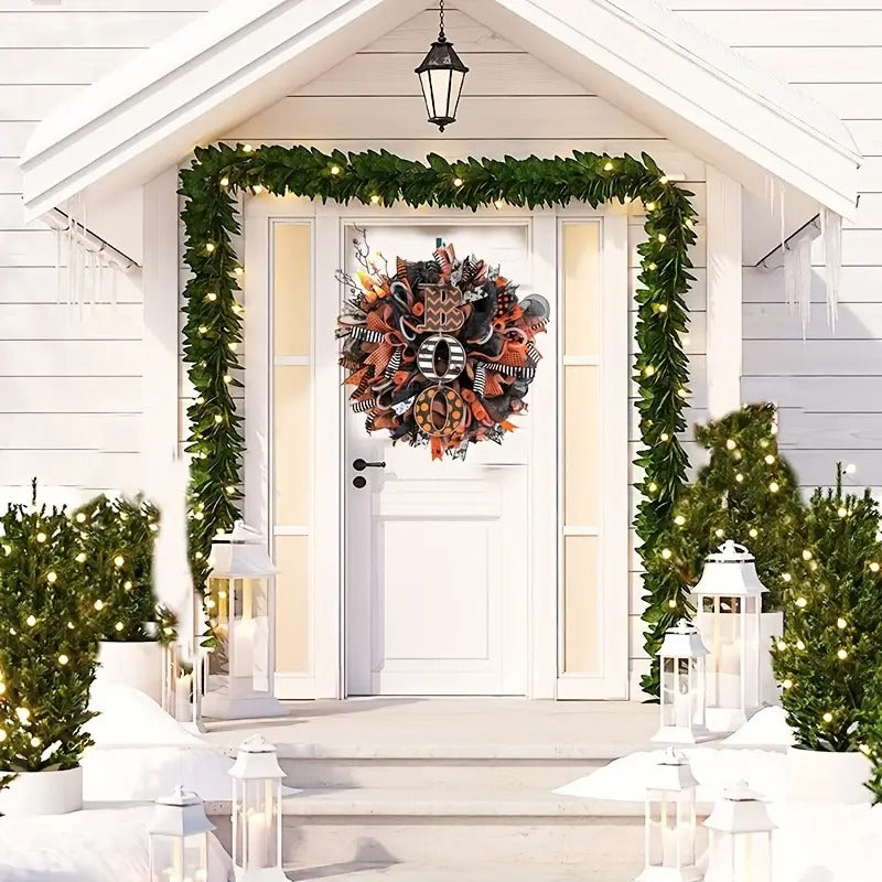 Halloween Mesh Wreath with Boo Design Halloween - Tophatter Daily Deals