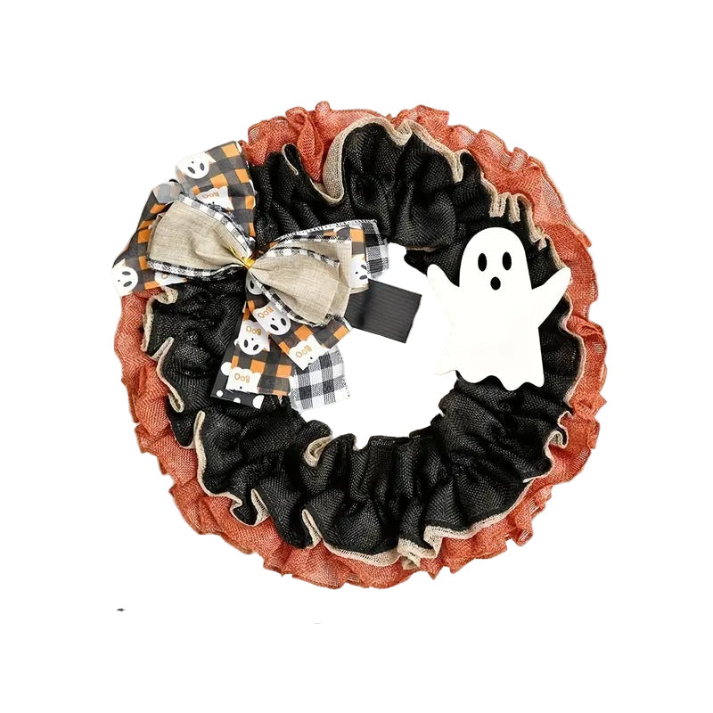 Halloween Spooky Wreath Door Mount Decoration Halloween - Tophatter Daily Deals