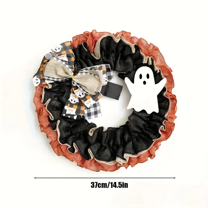 Halloween Spooky Wreath Door Mount Decoration Halloween - Tophatter Daily Deals