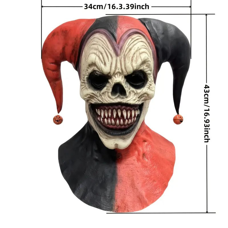 Joker Mask Halloween Two-Horned Clown Latex Halloween - Tophatter Daily Deals