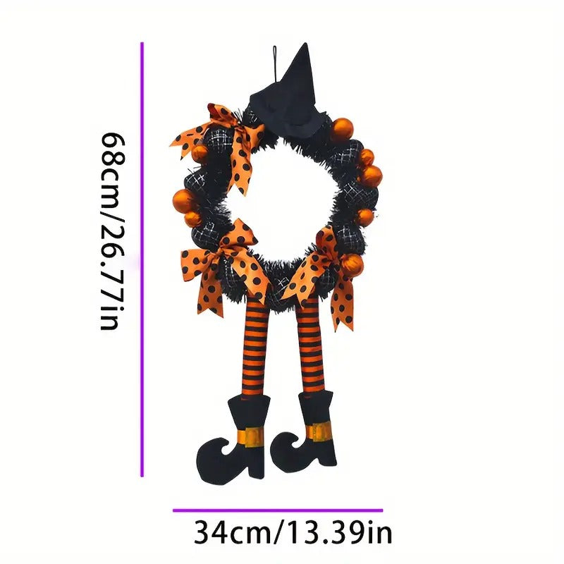 Halloween Wreath Door Hanging Pumpkin Skull Garland Halloween - Tophatter Daily Deals